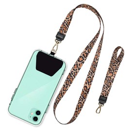 SHANSHUI Phone Strap, Universal Cell Phone Neck Lanyard Wrist Lanyard Tether Lanyard for Smartphone Safety Tether System Key Chain Holder - Cheetah
