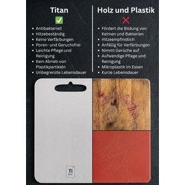 TiMark Titan Chopping Board - Antibacterial and 100% Hygienic Material Including Gift Packaging - Careful Cutting of All Foods (for Hobby and Professional Chefs)