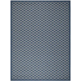 SAFAVIEH Courtyard Collection 8' x 11' Navy/Beige CY6919 Trellis Indoor/ Outdoor Waterproof Easy Cleaning Patio Backyard Mudroom Area Rug