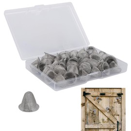 BOXOB 50pcs Carpenter Bee Hole Plug, Tapered Stainless Steel Carpenter Bee Hole Filler 0.67x0.63in Repair Corks Plugs for Porches Decks Fences Wood Furniture