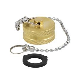 Supply Giant H69-56DX Garden Hose Cap W/Chain & Washer, 3/4" FH, Brass 10 Pack