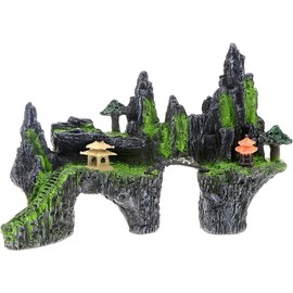 MC MEICHUANG Mountain View Aquarium Ornament Tree House Bridge Fish Tank Decoration