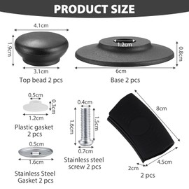 Pot Handles Replacement 2 PCS,Replacement Handles for Pots and Pans Heat Resistant, Non-Slip Handles,for Slow Cookers, Skillets, Pots & Pans,for Crock Pot, Rice Cooker, and Kitchen Cookware