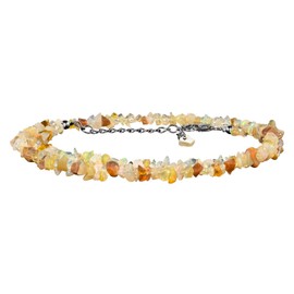 Ethiopian Opal Necklace For Women Karma Necklace - Energy Stone Neckpiece Necklace, 925 Sterling Silver Chain 16+2 inch Trendy October Birthstone Statement Jewelry