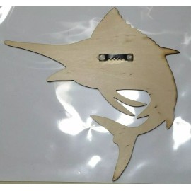 DC Maker Labs Wooden Marlin Swordfish Engraved Wall Art 8x6 | Ocean, Nautical, & Beach Decor