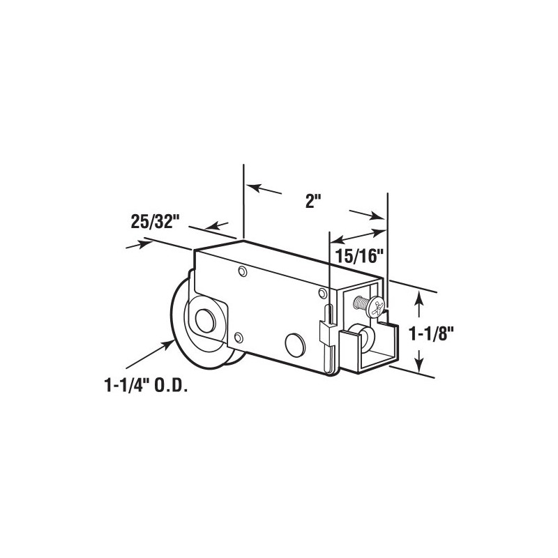 Prime-Line D 1842 Single 1-1/4 In. Steel Roller Assembly, Acorn