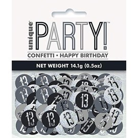 Unique 83822 Black Prismatic 13th Birthday Confetti, 5 oz 1 Pack, Age 13