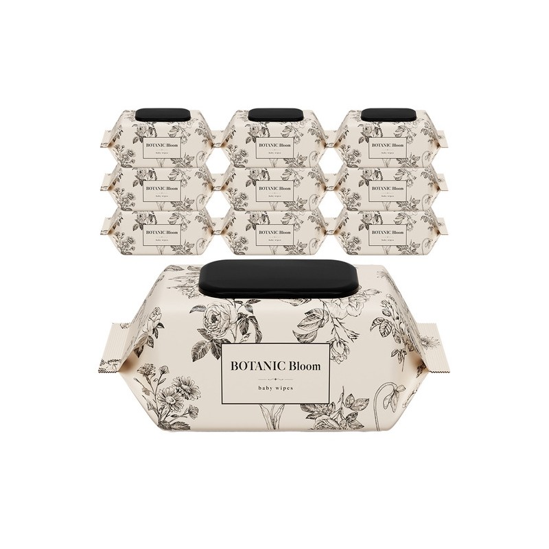 Botanic Bloom Embossing Thick Large Capacity Wet Tissues 100 Sheets