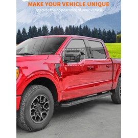 Savadicar 2-Piece Carbon Fiber Finish Side Mirror Cover Trim Set for 2021-Present Ford F150, Door Mirror Housing Accent, Exterior Styling Upgrade Accessories
