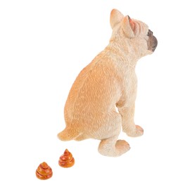 ULTECHNOVO 1 Set Cute French Bulldog Pooping Ornament Unique Resin Dog Statue for Living Room Entryway and Office Decor Fun Animal Figurine Eye Catching Craft