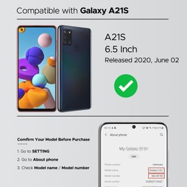 GREEN FUSION Compatible with Galaxy A21S Back Cover Replacement, A21S SM-A217F Back Glass Door with Pre-Installed Camera Lens, Repair Tools & Instruction, Black
