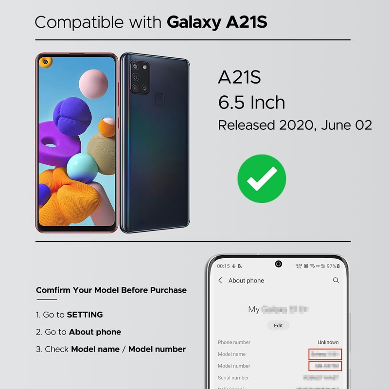 GREEN FUSION Compatible with Galaxy A21S Back Cover Replacement, A21S