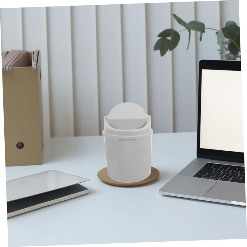 ULTECHNOVO Small Trash Can with Rotating Lid: Tiny Wastebasket for