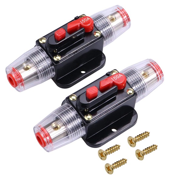 RKURCK 150 Amps Audio Inline Circuit Breaker Reset Fuse, 12V-24V