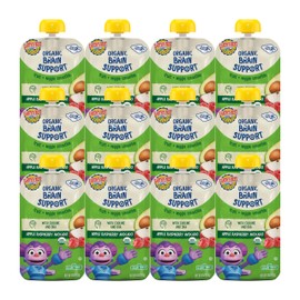 Earth's Best Organic Toddler Food, Apple Raspberry Avocado Brain Support Yogurt Smoothie, 4 oz Pouch (12-pack)