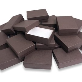 N'icePackaging 15 Qty - Chocolate Brown Cotton Filled Gift Boxes - Size 3" x 2 1/8" x 1" - USA Made - Holidays/Birthdays/Sales/Storage/Display/Travel