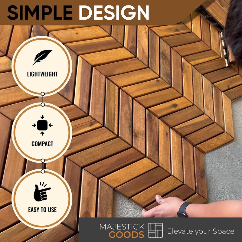 Interlocking Deck Tiles Herringbone 4 Pack Edge Tile - Non-Slip