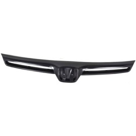 For Honda Civic Grille Assembly 2006 2007 2008 | Painted Black Shell and Insert | Coupe | CAPA | Plastic | HO1200174 | 75100SVAA01ZA