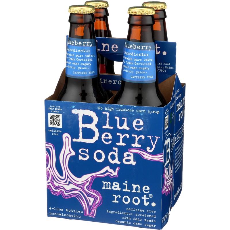 Maine Root Soda Blueberry, 48 fl oz, 4 ct