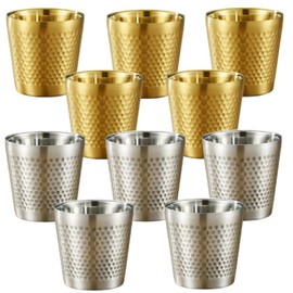 ARARAGI Stainless Steel Tumbler, Vacuum Insulated, Double Wall Structure, 6.9 fl oz (175 ml), SUS304, Cold Retention, Hot (5 Gold + 5 Silver)