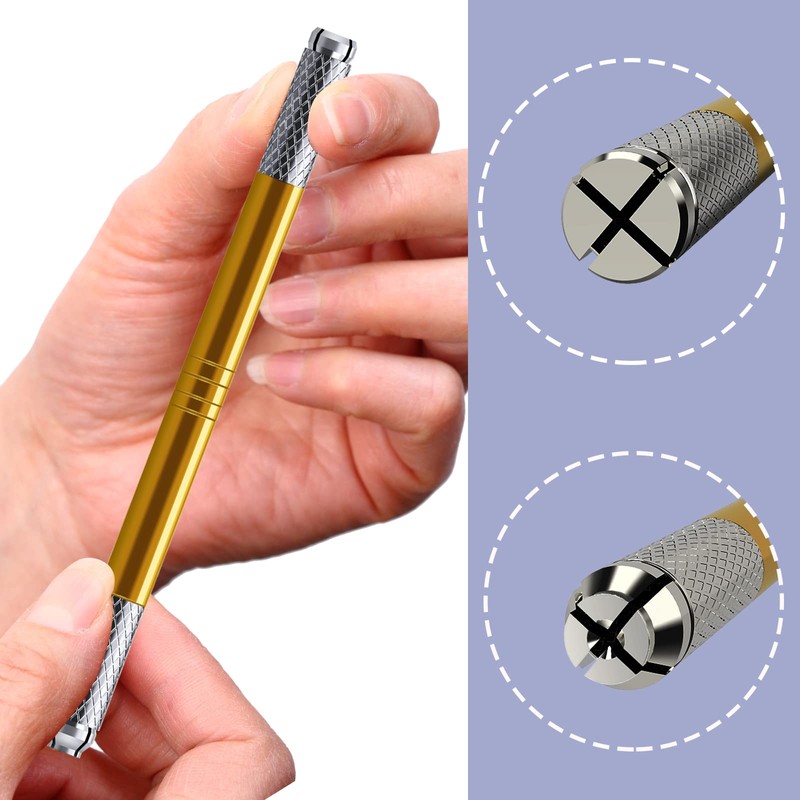 Microblading Pens 3 Piece Golden Dual Purpose Light Manual Tattoo