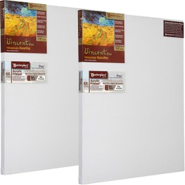 MASTERPIECE Z2VQ-1218 Vincent Pro 7/8" Deep Linen 14.1oz - Poitiers Portrait - Oil Primed Stretched Canvas 12" x 18" 2 Piece