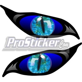 ProSticker 9021 (One Set) 5" X 12" Zombie Series Blue Evil Eye Decal Sticker