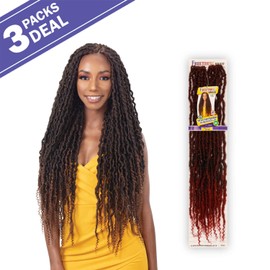 FreeTress Crochet Braids 2X Nita Distressed Gorgeous Loc 26" (3-Pack, Copper)