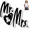 Mr and Mrs Pocket Iron On Decal Small 3x3 Inch
