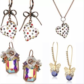 Betsey Johnson Earrings & Necklace 4PCs Bundle Set | Versatile Styles |