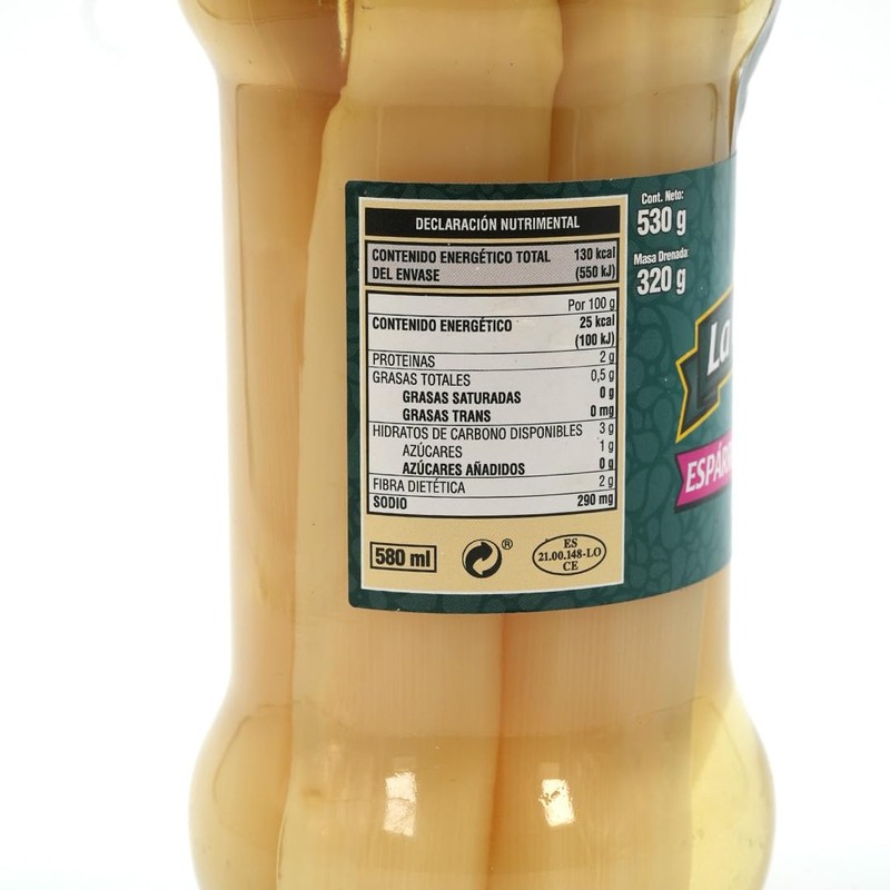 La Gitana Esparragos Blancos Extra En Frasco 540g