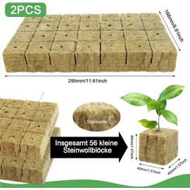 Nuyoah Rock Wool Cultivation Cubes Hydroponics Rockwool Cube Rockwool Cube 4 x 4 x 4 cm Pack of 56 Rockwools Grow Cubes Plants Hydroponic Rock Wool for Bottomless Cultivation Cuttings Clone Plants