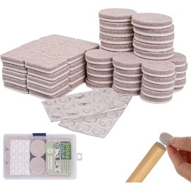Almohadillas para Muebles, 100Pcs Protectores de Piso, Gomas para Muebles, Almohadillas Protectoras para Sillas, Almohadillas Antideslizantes, Almohadilla de Fieltro, con Caja(Blanquecino)