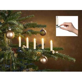FlamelessWax Candle 5pc Wireless Clip-on 4" Amazing Flameless Candle Light-Up Remote Stick Xmas Tree