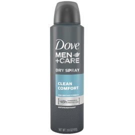 Dove Men + Care Dry Spray Antiperspirant, Clean Comfort 3.8 oz (Pack of 12)