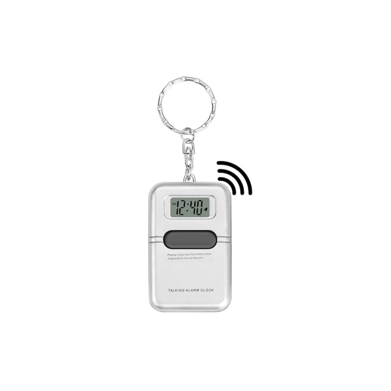 Cirbic Talking Clock Keychain with LCD screen - clear American