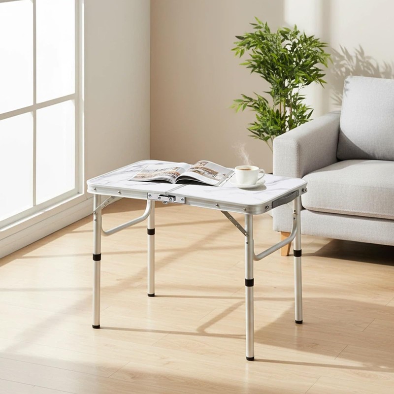 YUFIFAIRY Small Folding Camping Table, 2ft Portable Table with 3