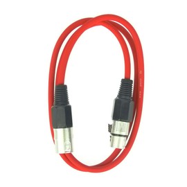 Paccs Microphone Cable 1 m Red XLR Male to XLR Female Balanced Audio Cable DMX OFC Copper