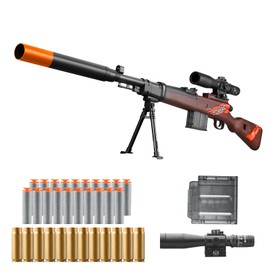 Toy Gun Dart Foam Pellet Blasters Shell ejecting Shotgun Cool Stuff Gifts for boy Age 8+ 9 10 11 12 Year Old Teen Adult Kid Shooting Game with Scope Soft Bullet Sniper Rifle (Brown)