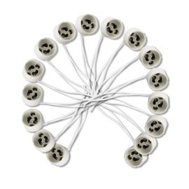 GU10 Base Socket 50 Pack Ceramic Socket Lamp Connector with Wire Length 4 inch - 10,5cm. Base Holder for Led Halogen CFL Light Dimmable