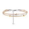 Watforsh Silver Gold and Rose Gold Layered Bracelet for Women