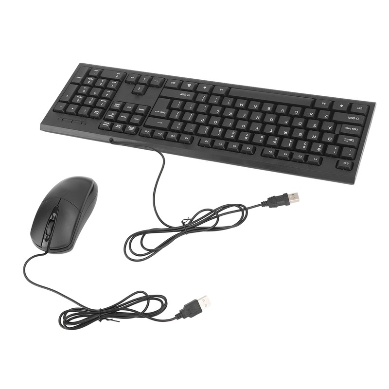Keyboard and Mouse Combo Black Waterproof 104 Keys Anti Slip