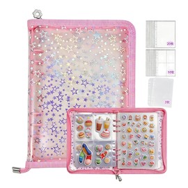 Sealing Book, Large A5 Size, 6-Hole Binder (1 main unit, with removable protective film, 20 3-layer double-sided replacement files, 10 4 pockets double-sided replacement files, 2 divider sheets) for