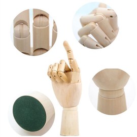 Wooden Hand Modelle, Yefun Rechte/Links Hand Body Künstler Modell Articulated Mannequin aus Holz für Kunst Zeichnen (Right, 12 Inch)