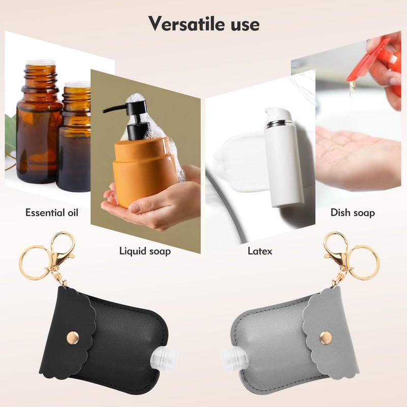 TLIFOS 2pcs Hand Sanitizer Holder, Mini Plastic Empty Bottles Hand