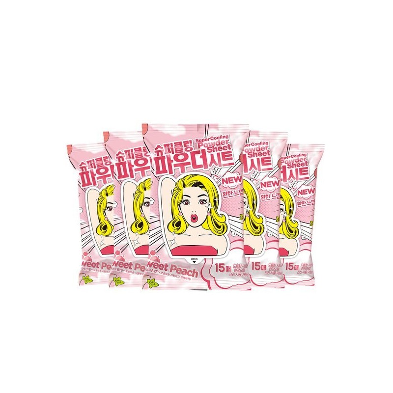 5 Miss Sasa Super Cooling Powder Sheets, 5 Lemongrass /