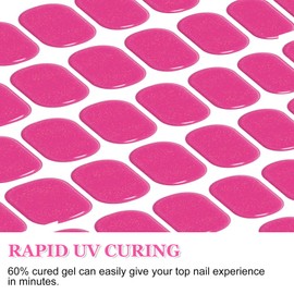 Ceboic Halb Ausgehärtete UV Gel Nagelfolien, 22 Aufkleber Einfarbig Gel Nagellack Streifen Rosa Nagelsticker, Full Wraps Nagelfolie Selbstklebend Maniküre Starterset für Damen Mädchen Nageldesign