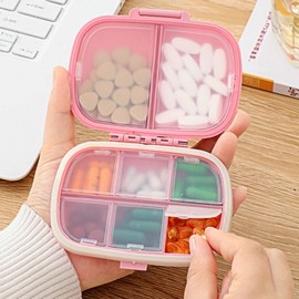 portable pill bottle case beige 4ea