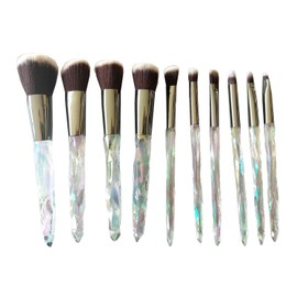 Make up brushes set - 10 different sizes - Professional - Eyeliner - Eyebrows - Eyeshadow - Foundation - Blush - Face - Blush - Transparent Color - Ide aregalo