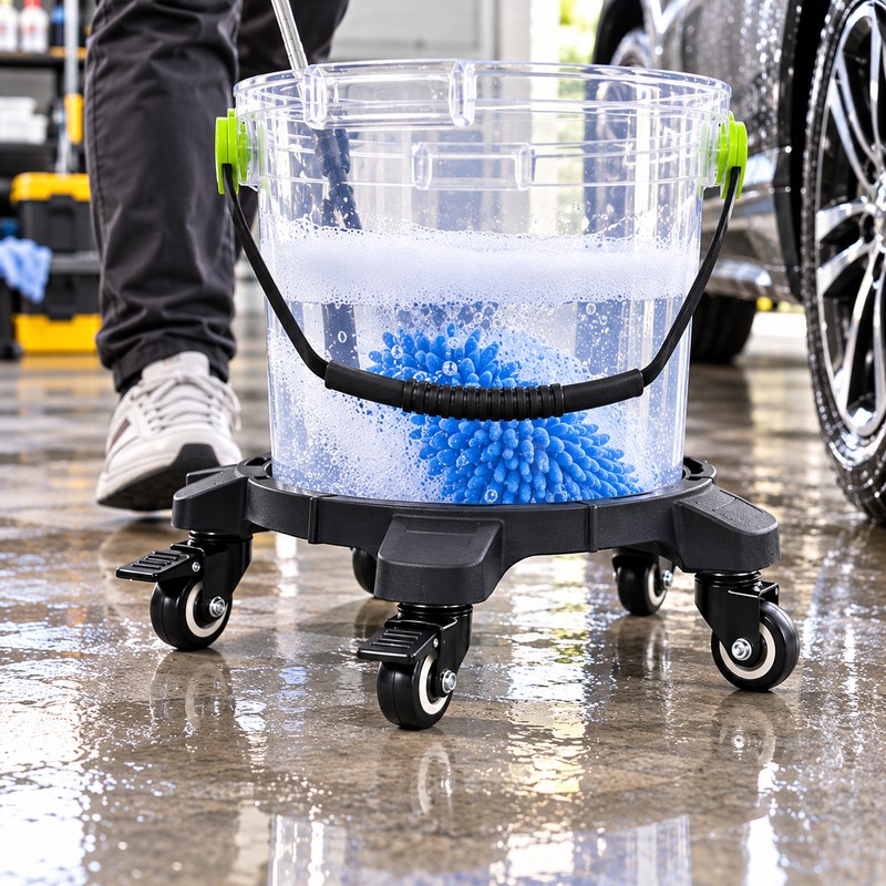 Rolling Bucket Dolly for Car Wash Use – 360° Swivel